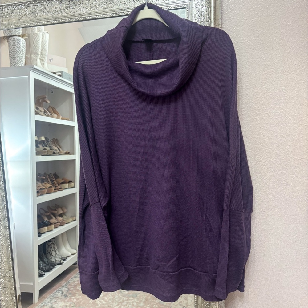 Purple Cowl Neck Sweater